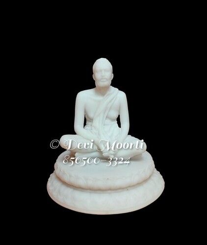 White Rama Krishna Marble Statue - Height: 10 Inch (In)