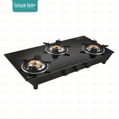 3 Burner Crystal Black With MS Air Frame - EROS MS 3401