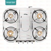 4 Burner Plus Jumbo - Jointless Stainless Steel Gas Stove