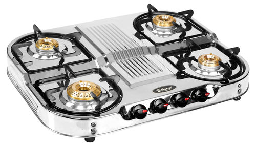 4 Burner Double Decker Jumbo - Jointless Stainless Steel Gas Stove