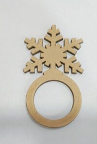 Napkin Holder - Wooden, 4-5 Cm Diameter, Beige Color, Snowflake Shape, 0.5 Cm Thickness | Ideal For Formal & Informal Settings