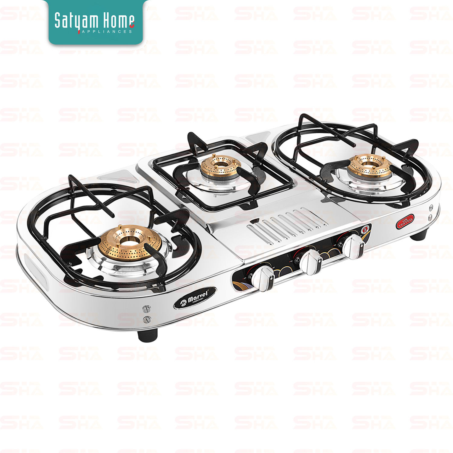 3 Burner Double Decker Jumbo - Jointless Stainless Steel Gas Stove