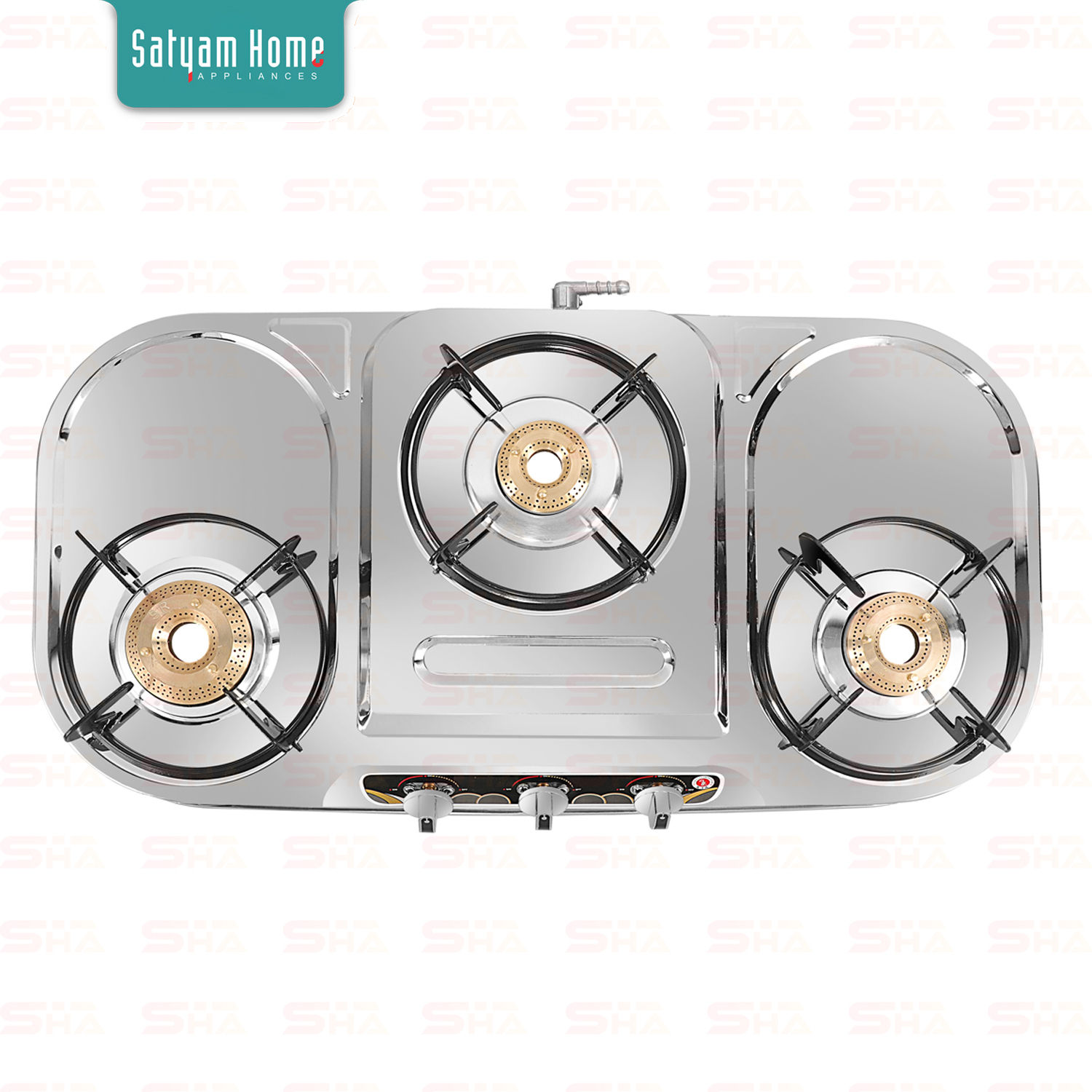 3 Burner Plus Jumbo - Jointless Stainless Steel Gas Stove