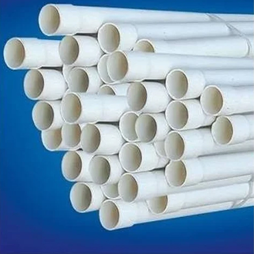 PVC Conduit Pipe - PVC Material, Threaded Round Shape, White Color | Corrosion-Resistant, Fire-Resistant, Easy to Install, Suitable for Various Applications