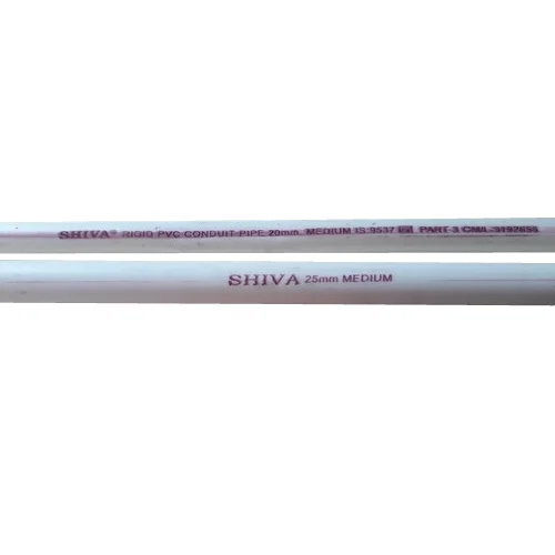 White PVC Conduit Pipe - 10 Foot Length, Threaded Round Shape | UV Resistant, Corrosion and Chemical Damage Resistant, Easy Installation