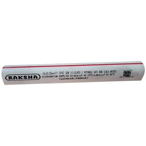 3mm Raksha CPVC Pipe - CPVC Material, 3 Meter Length, White Color, Round Shape, Threaded Connection | Corrosion Resistant, Lightweight, Excellent Insulation