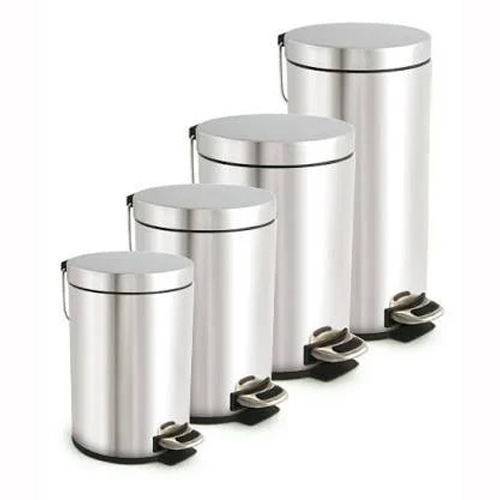 Stainless Steel Dustbin - Durable & Corrosion-Resistant, Different Sizes Available, Sleek Silver Design for Industrial Use