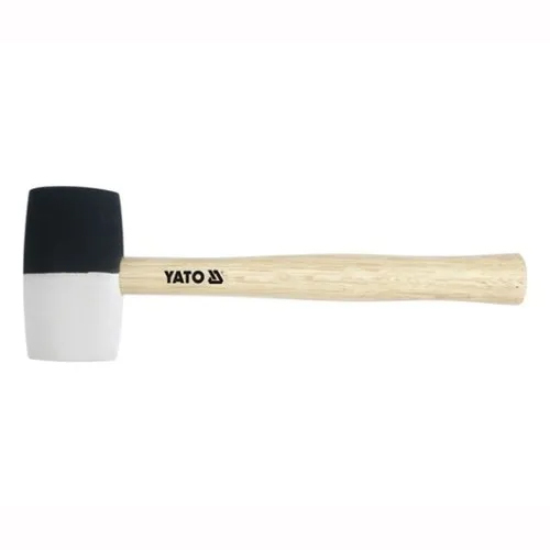 White And Black Rubber Mallet With Wooden Handle