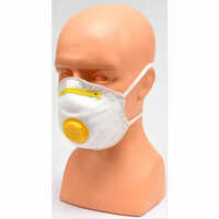 Disposable Dust Mask With Valve - Non-woven Material, Industrial Usage, White Color | Unisex Design, Disposable, Warranty Included