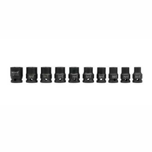 Black 10 Pcs Hexagonal Impact Socket Set