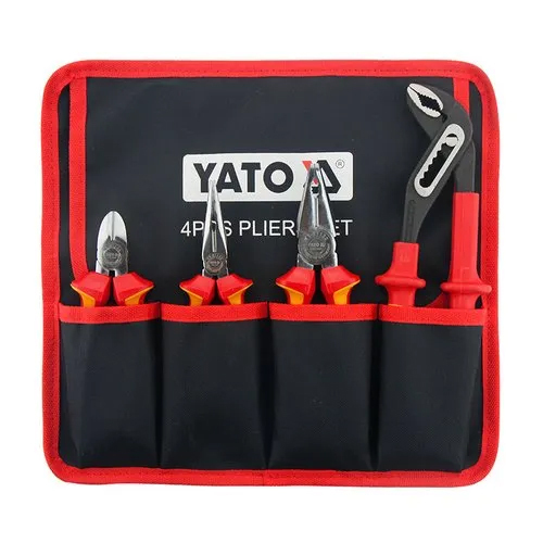 Red 4 Pcs Insulated Plier Sets