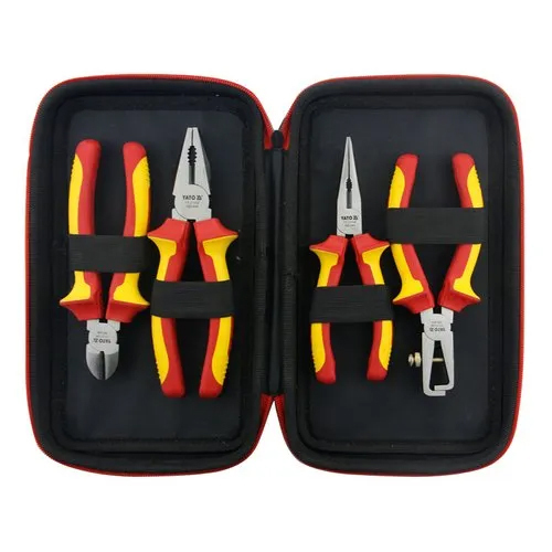 Red And Yellow Chrome Vanadium Insulated Plier Set