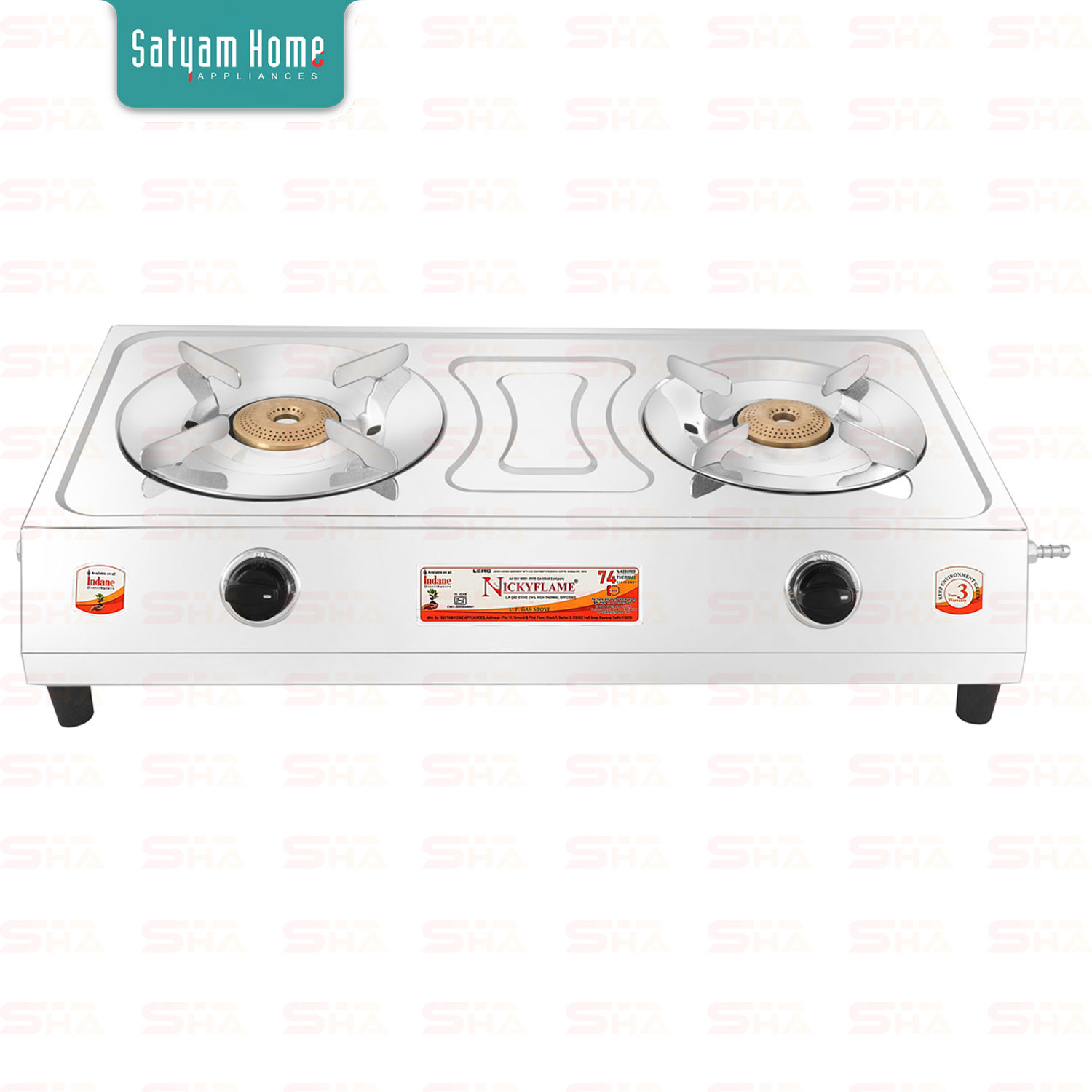 VS2 (1.65Kgs) With Channel Panel Brass Top Stainless Steel LPG Gas Stove