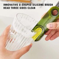 3 in 1 Bottle Cup Lid Brush Straw Cleaner Tools Multi-Functional Crevice Cleaning Brush Clean Brushes for Tiny Bottle Nursing Bottle cups cover
