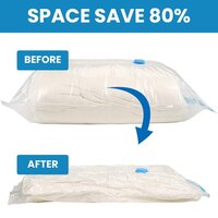 Space Saver Reusable Vacuum Storage Ziplock Compression Sealer Bags for Travel clothes and home Blankets  Quilts with hand Pump Standard Pack of 5
