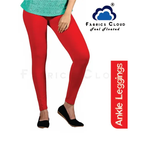 Ankle Length Leggings (4 Way Stretchable - Bio Wash) - Cotton 95%, Sizes L/XL/2XL, Available In 25 Colors, Mid Waist, Soft Elastic Waist Band