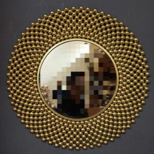 Golden Wall Round Mirror