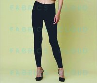 Women's 4 way Stretchable  Ankle Length Leggings (Bio Wash)Navy Blue)