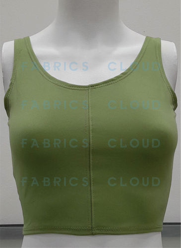 Spandex Sleeveless Blouse (Front-V Neck and Back-Round Neck) (Green)