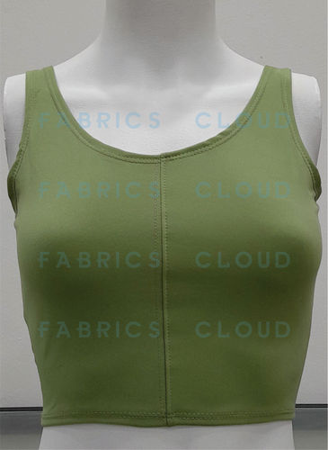 Spandex Sleeveless Blouse (Front-V Neck And Back-Round Neck) (Green) - Bust Size: 28 " To 38" Inch (In)