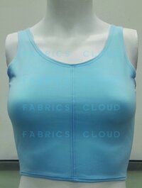 Sleeveless Croptop Blouse ( Stretchable) (Front-V Neck and Back-Round Neck) (Sky blue)