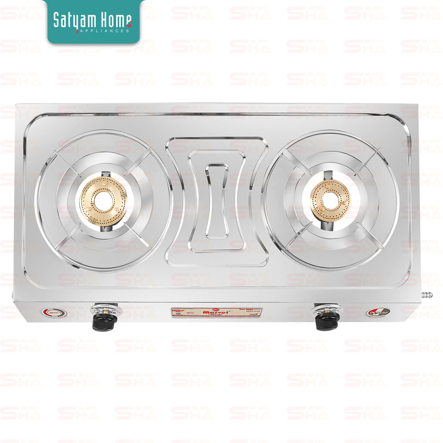 VS2 (1.25Kgs) Without Channel Panel Brass Top Stainless Steel LPG Gas Stove