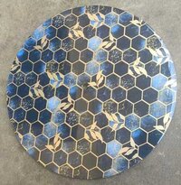 Round Designer Platter - Ceramic, H - 3 Cm X D 20.5 Cm | Elegant Black & Gold Finish, Perfect For Serving Snacks And Starters At Parties