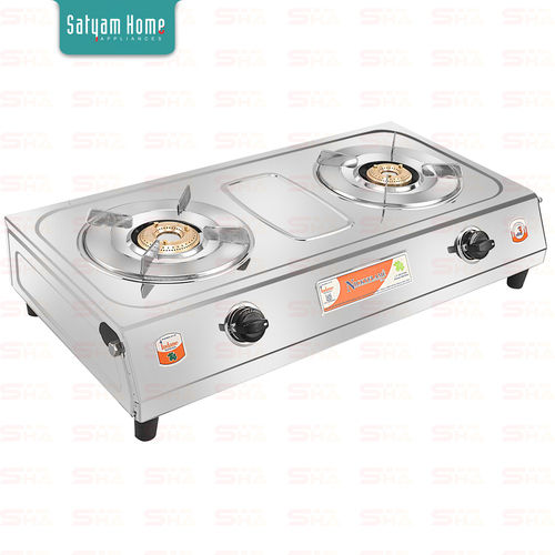 VS2 (2.1Kgs) With Channel Panel Brass Top Stainless Steel LPG Gas Stove