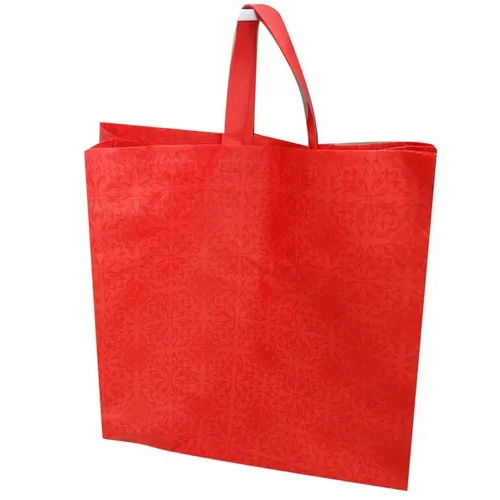 Red Plain Loop Handle Non Woven Bag