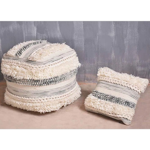 Hand Woven Wool Pouf