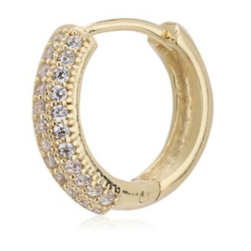 18K Gold Plated Round Moonlight Huggies Silver Earring