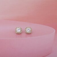 18K Gold Plated Square Stud Earring