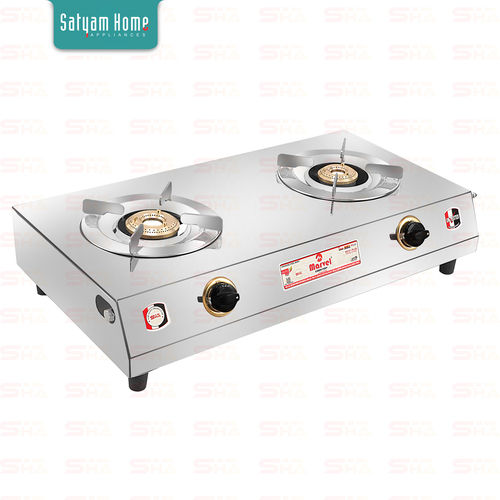 2 Burner Jointless VS2 With Brass Dial Plate 3.5Kgs Body LPG Gas Stove