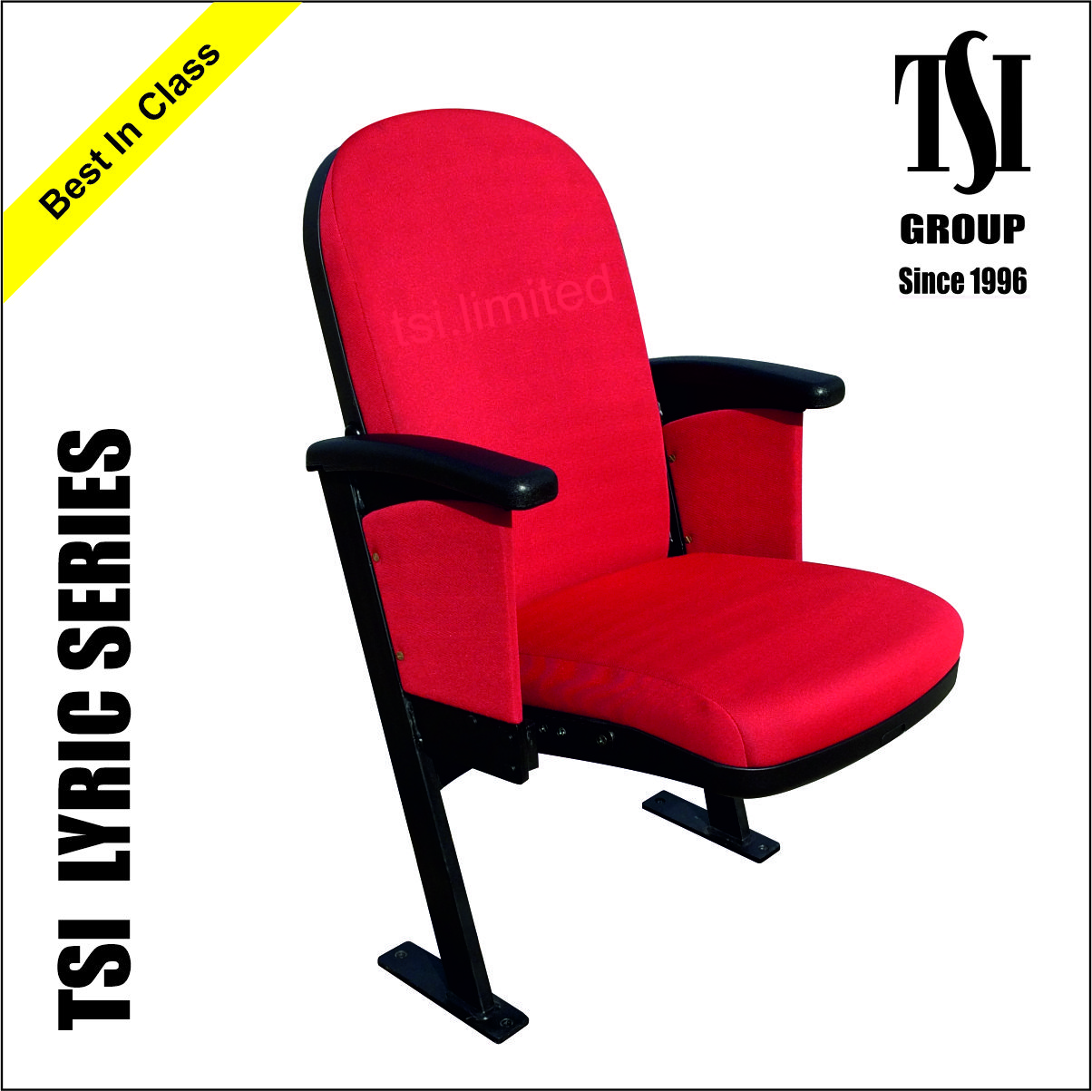 Black And Red Tsi Lyric Series Auditorium Chairs