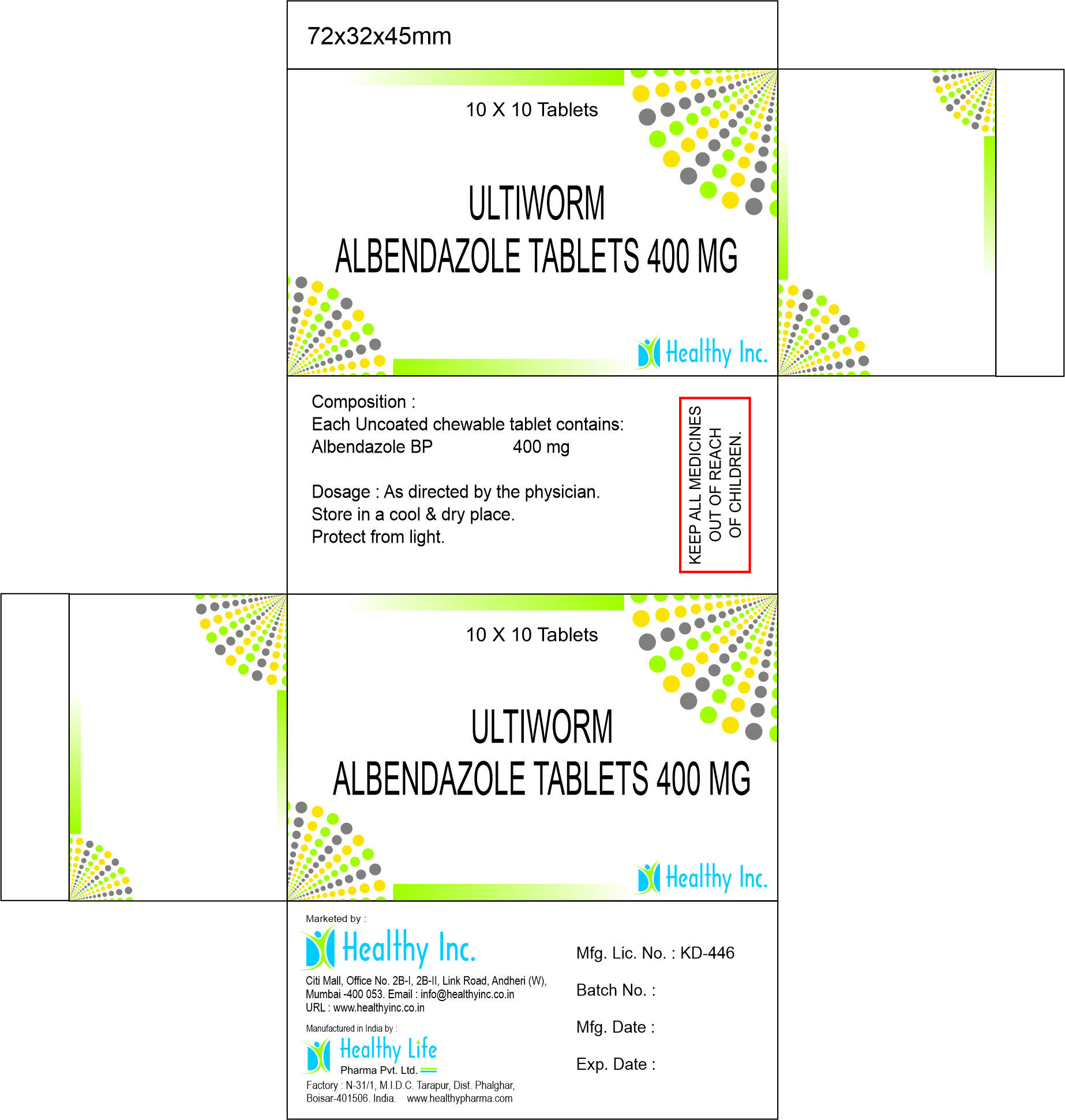400 mg Albendazole Tablets BP