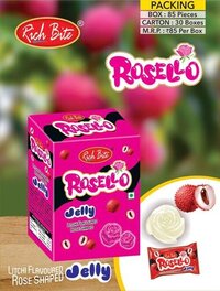 Rosello Strawberry Flavoured Rose Shaped Jelly - Solid Form, Eggless, Infused With Real Strawberry Ingredients | Unique Rose Shape, 12 Months Shelf Life