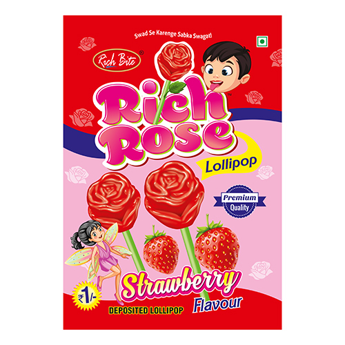 Rich Rose Strawberry Flavour Lollipop