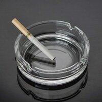 Glass Ashtray Round - Glass, Various Sizes, Transparent | Single Cavity Design, Warranty Included