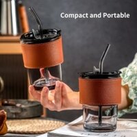 Glass Sipper Mug Leather Strip - Glass Material, Different Sizes Available, Transparent | Warranty Included For Durable Usage