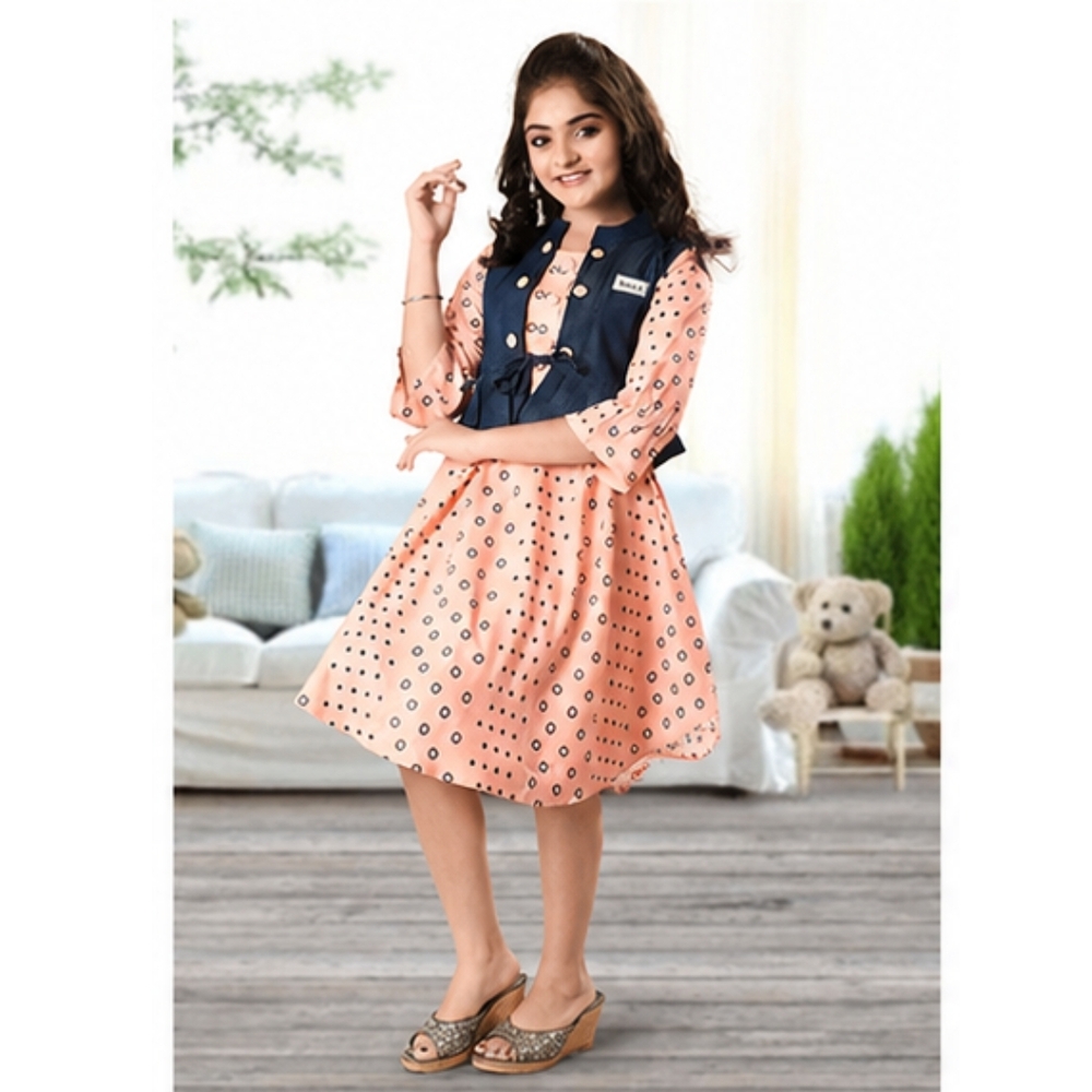 Girls Midi Multicolor Printed