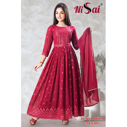 Washable Girls Fancy Red Suit