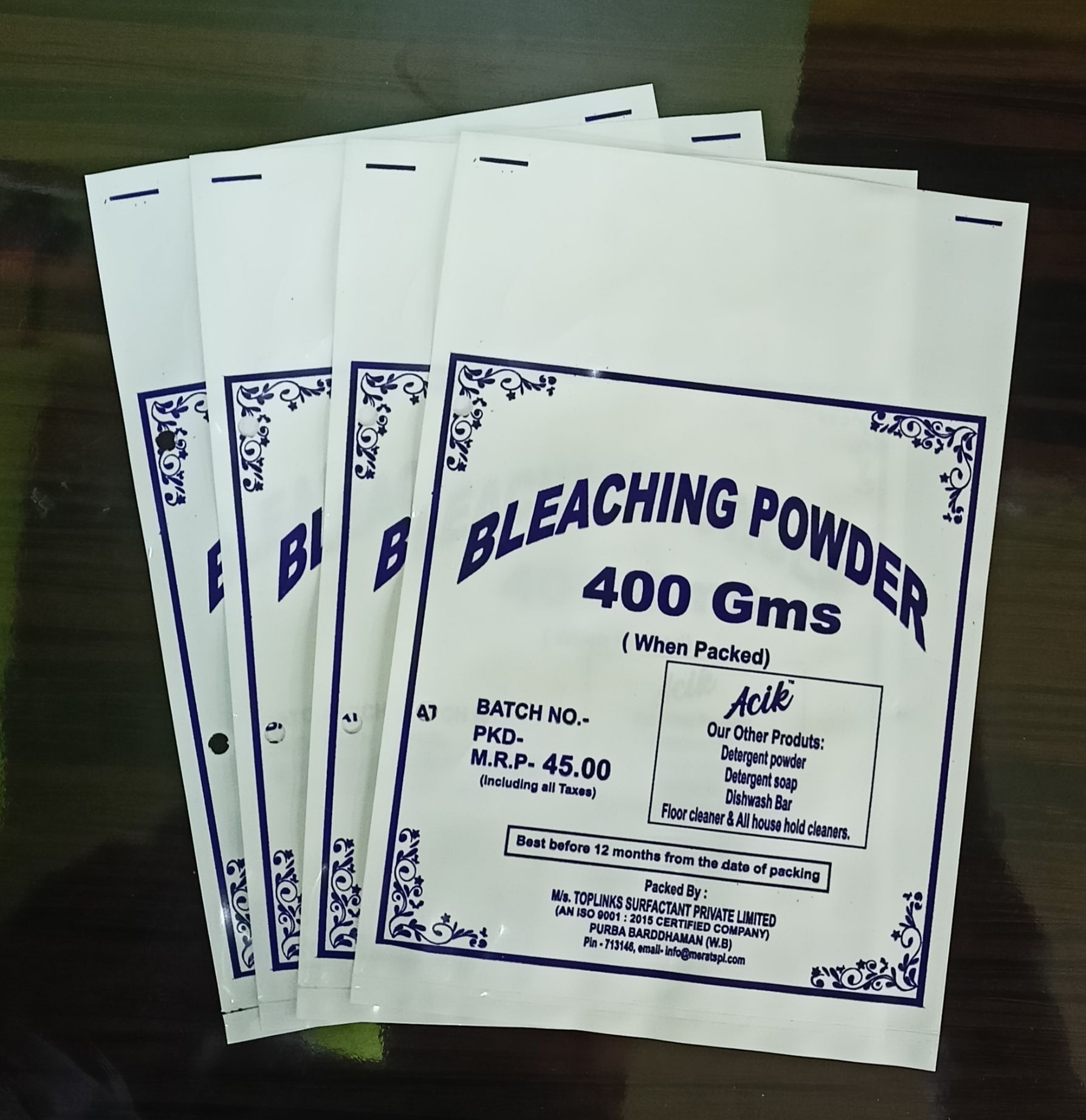 Printed Bleaching Powder Laminated Pouches