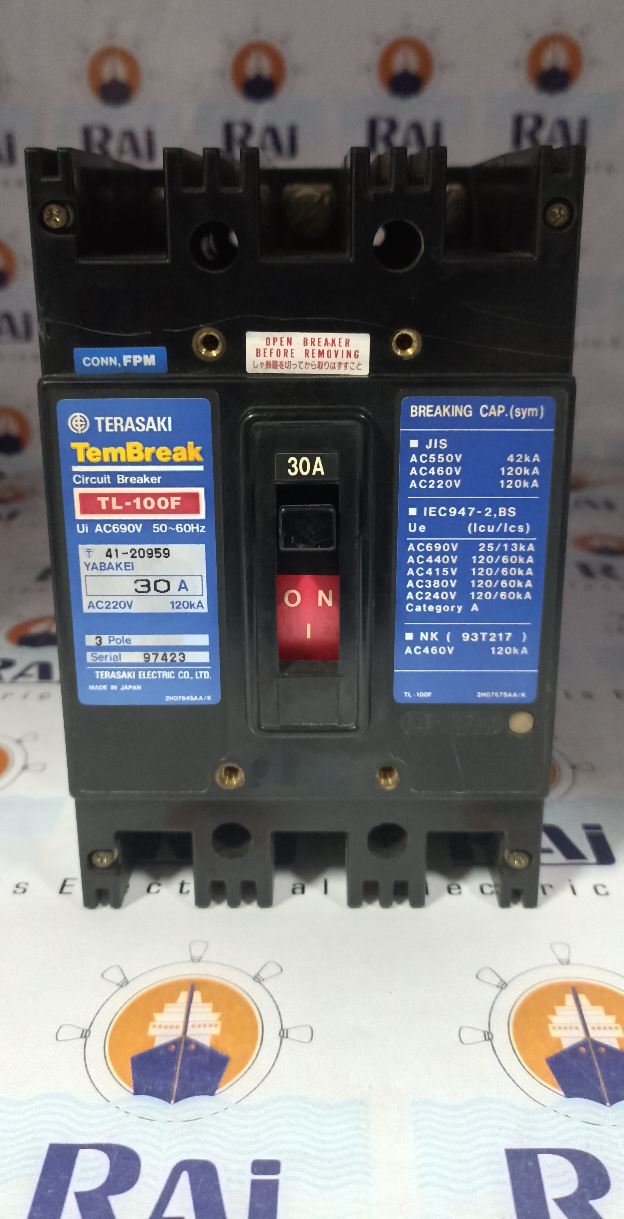 TERASAKI 30A 3P (TL-100F) MCCB