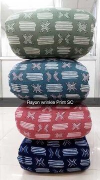 Rayon Wrinkle Fabric - 58 Inches Wide, Multiple Colors | Washable, Printed Pattern for Women's Indian Wear