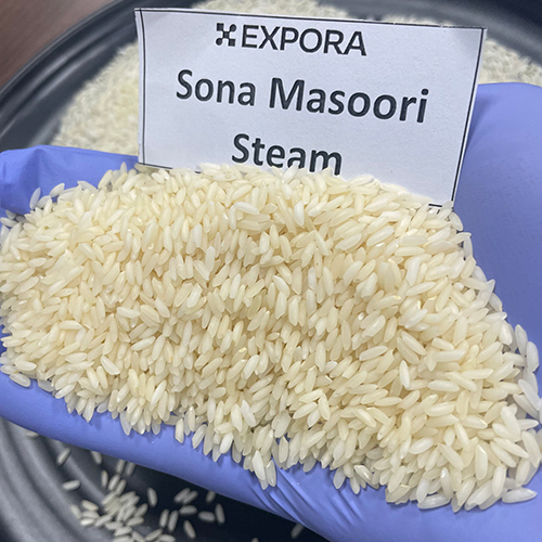 Sona Masoori Steam Rice - White Short Grain Rice, 95% Purity, Organic Cultivation, 5% Broken Grains, 14% Moisture, Shelf Life 24 Months