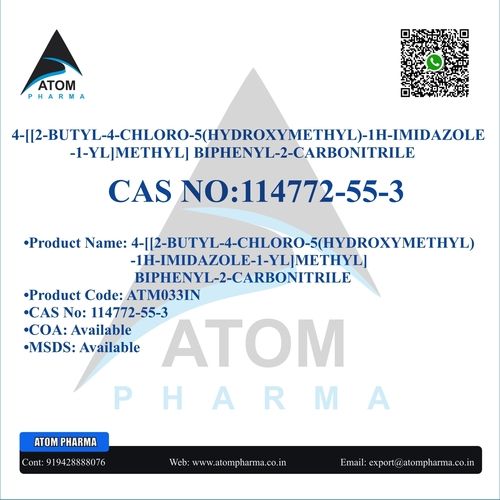 4-2-Butyl-4-Chloro-5 Hydroxymethyl 1H-Imidazole-1-Yl Methyl Biphenyl-2-Carbonitrile Intermediate Cas No: 114772-55-3