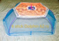 Umbrella Mosquito Net - Cotton & Nylon, 60x60x60 Cm, Blue Hexagonal Design | Lightweight 1 Kg, Comprehensive Baby Protection Against Pests