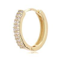 18K Gold Plated Round Small Huggies Silver Earring