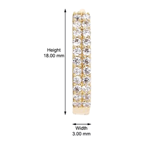 18K Gold Plated Round Small Huggies Earring