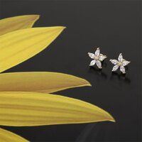 18K Gold Plated Jewelry Flower Stud Silver Earring